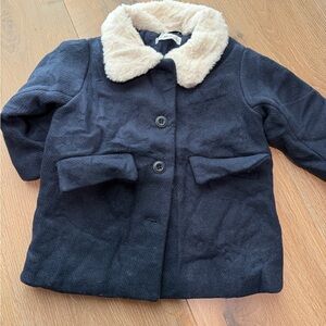 Navy Blue Kids Jacket with Cream Collar